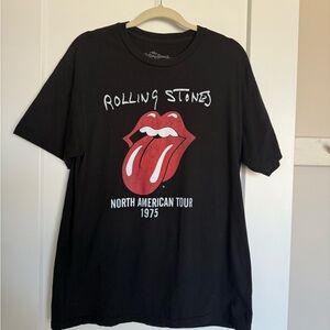 Rolling Stones 1975 Tour Black T-Shirt